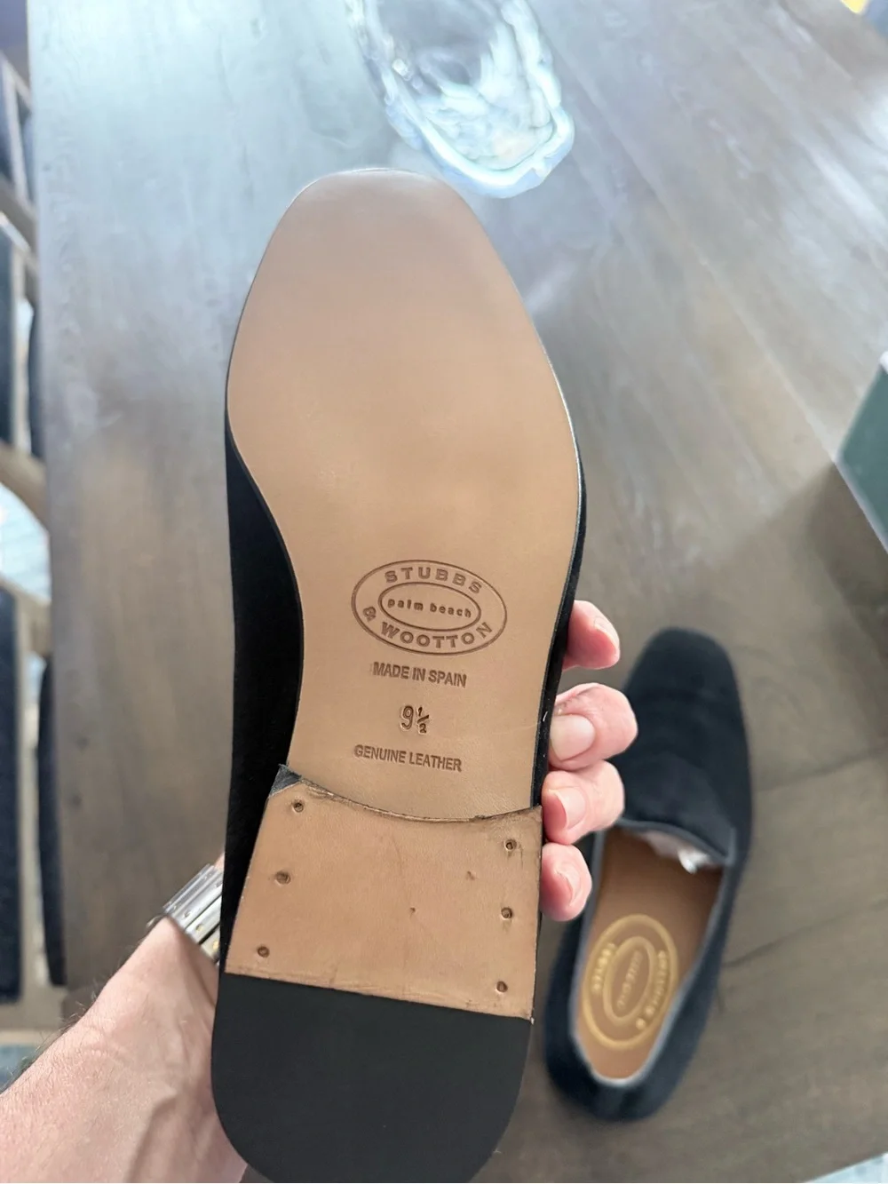 Stubbs & Wootton Black VELVET SLIPPER. Never Worn!! Size US9.5/UK9/EU43